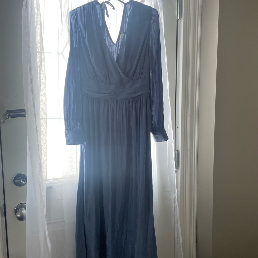 Chic Long Sleeve Blue Dress